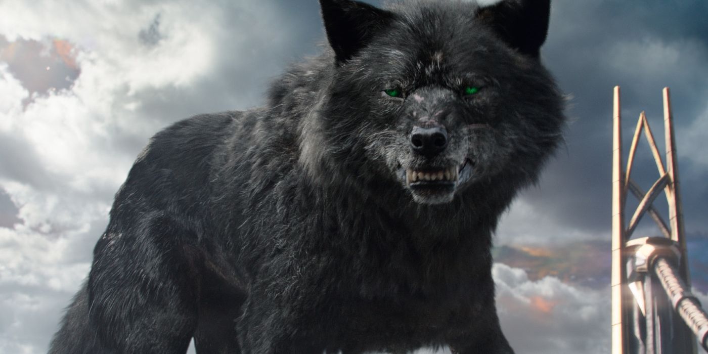 The Fenris Wolf baring its teeth in Thor Ragnarok