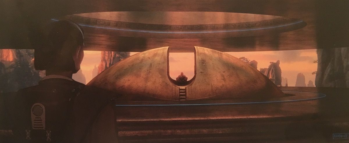 A Jedi Temple interior in Star Wars The Last Jedi concept art