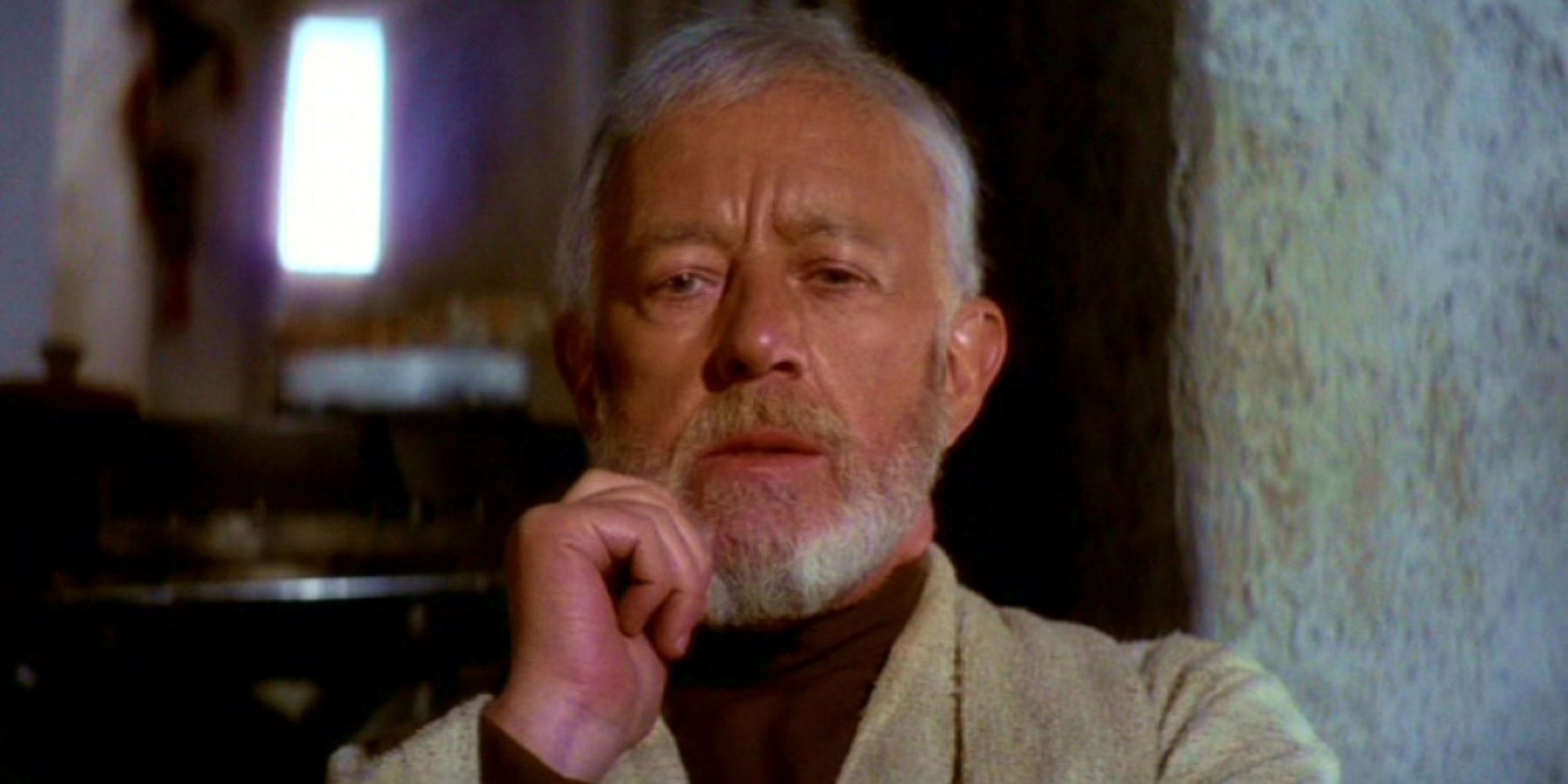 Obi-Wan Kenobi speaks with Luke in A New Hope