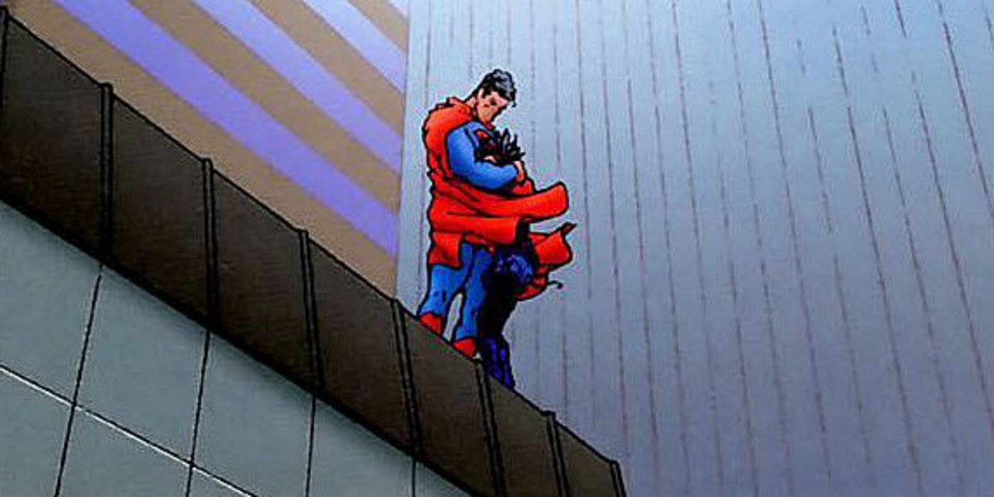 Superman hugs Reagan in All-Star Superman comic.