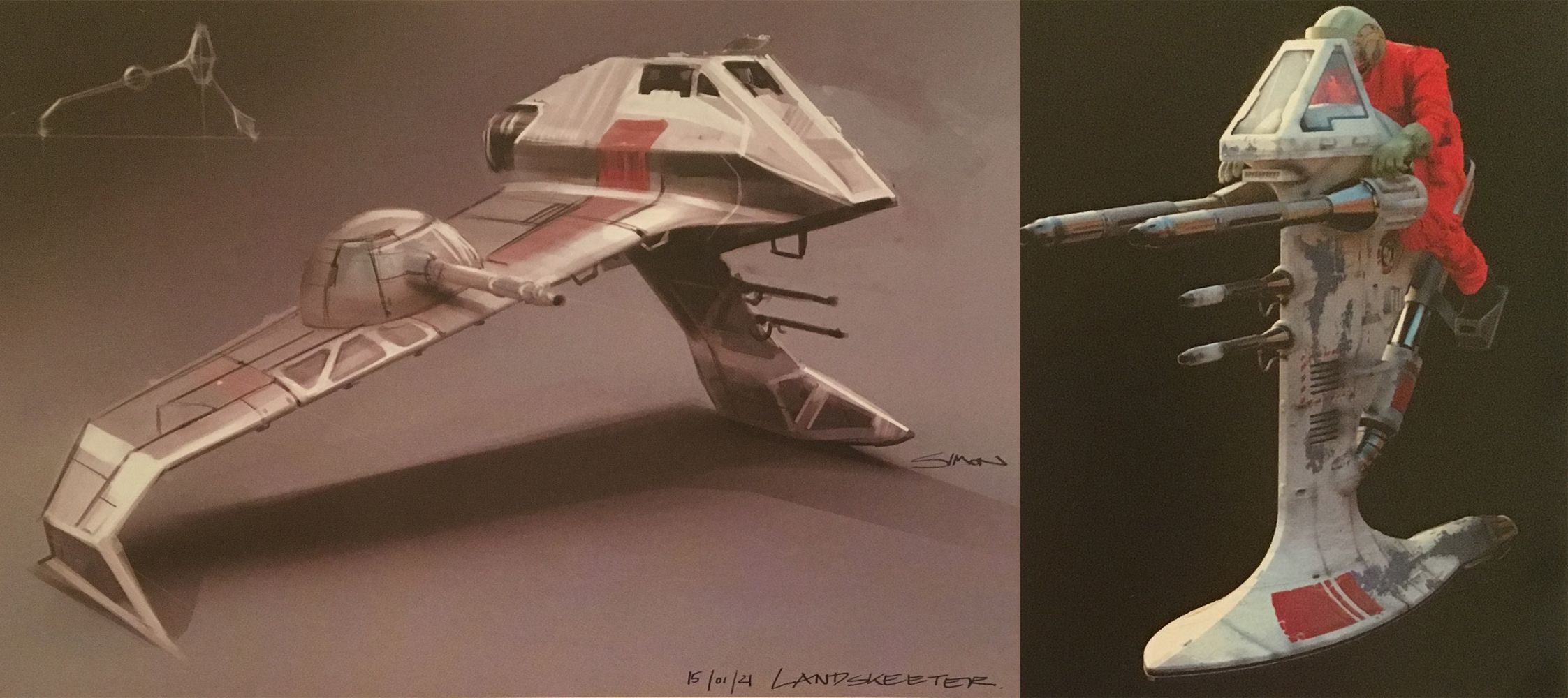 Alternate skim speeders in Star Wars The Last Jedi concept art