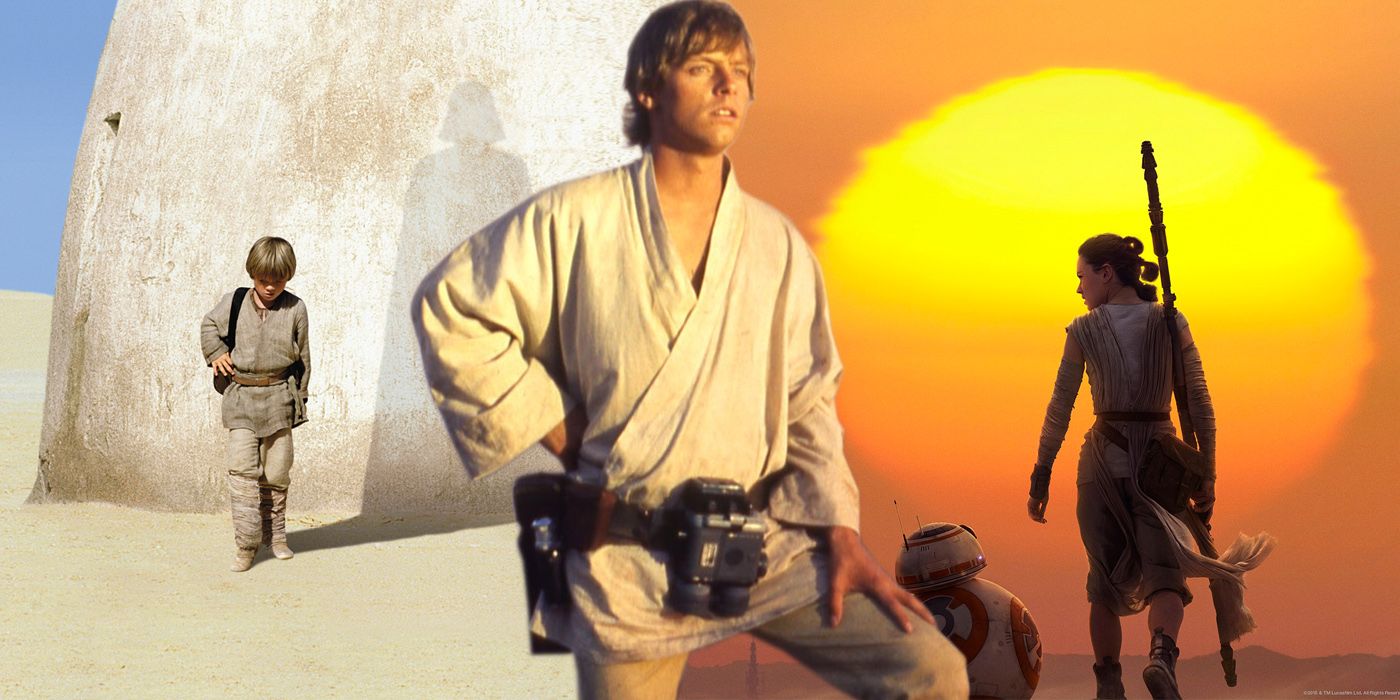 Anakin Luke and Rey in Star Wars