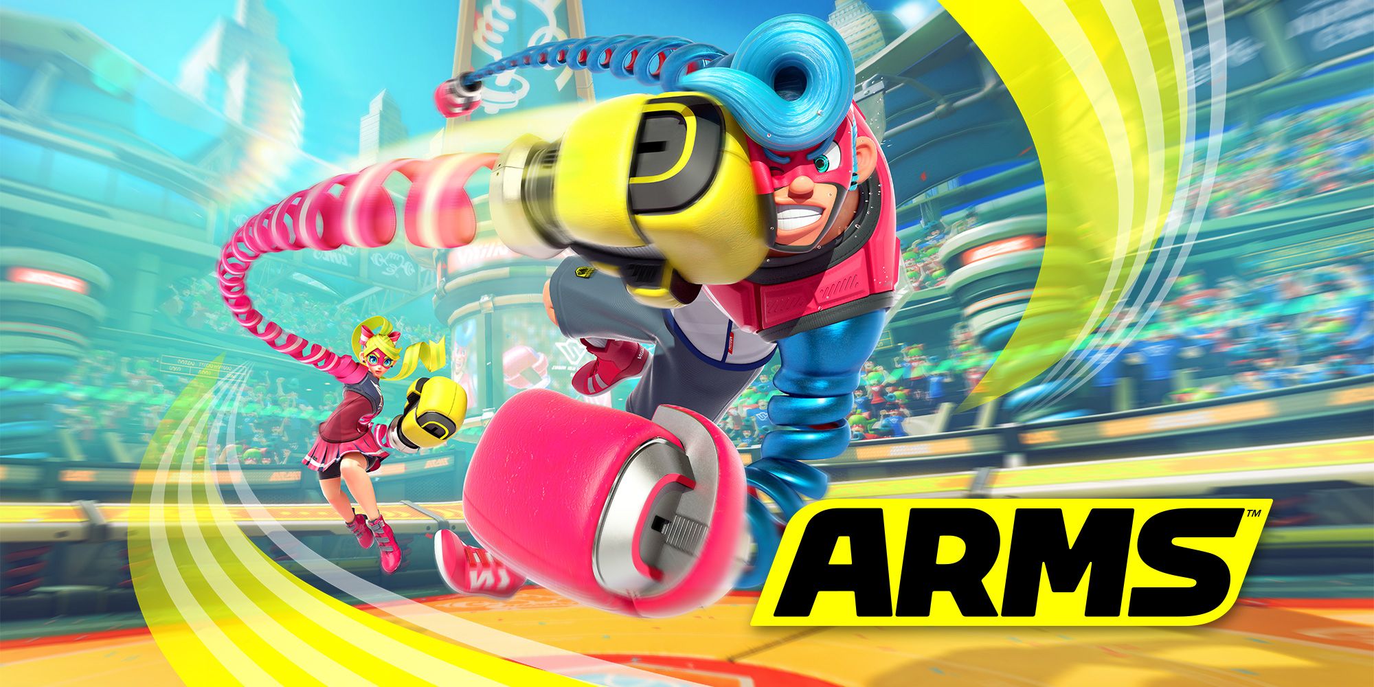 An image of a character in ARMS getting punched in the face