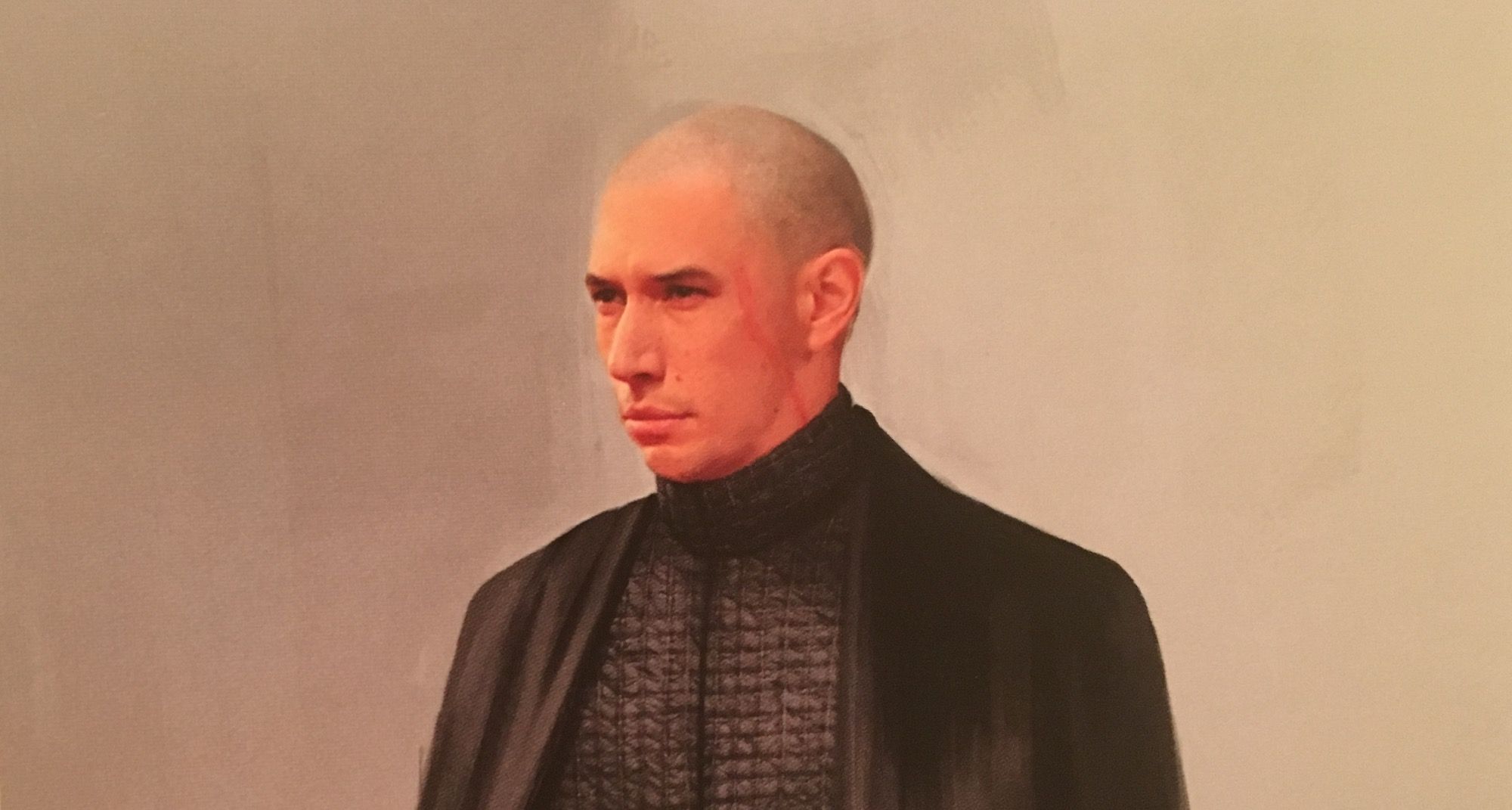 Bald Kylo Ren in Star Wars The Last Jedi concept art