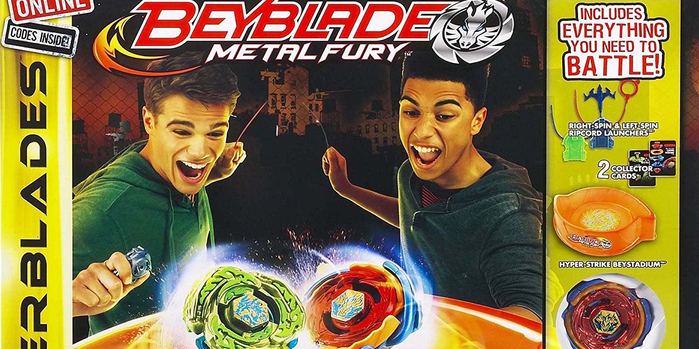 Arte da caixa para Beyblade Metal Fury.