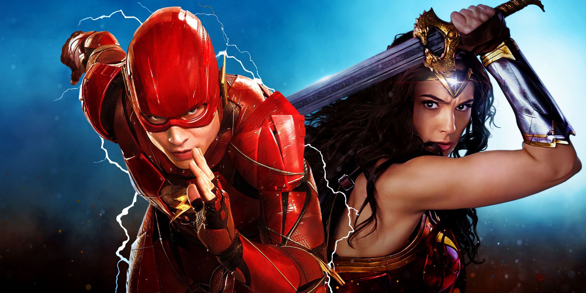 Ezra Miller's The Flash and Gal Gadot as Wonder Woman