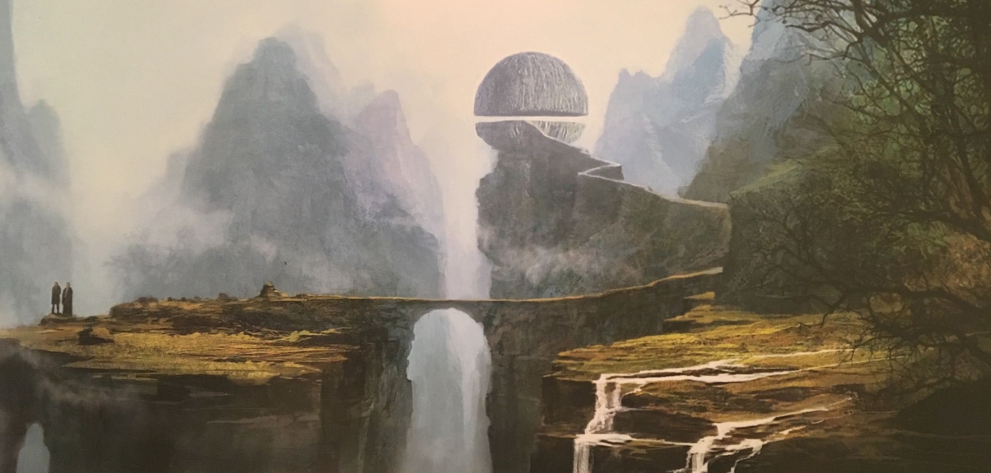 Floating rock domes in Star Wars The Last Jedi concept art