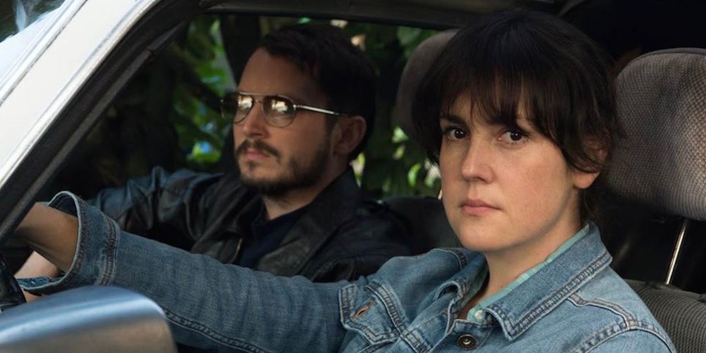 Ruth and Tony sit in a car in I Don't Feel At Home in This World Anymore