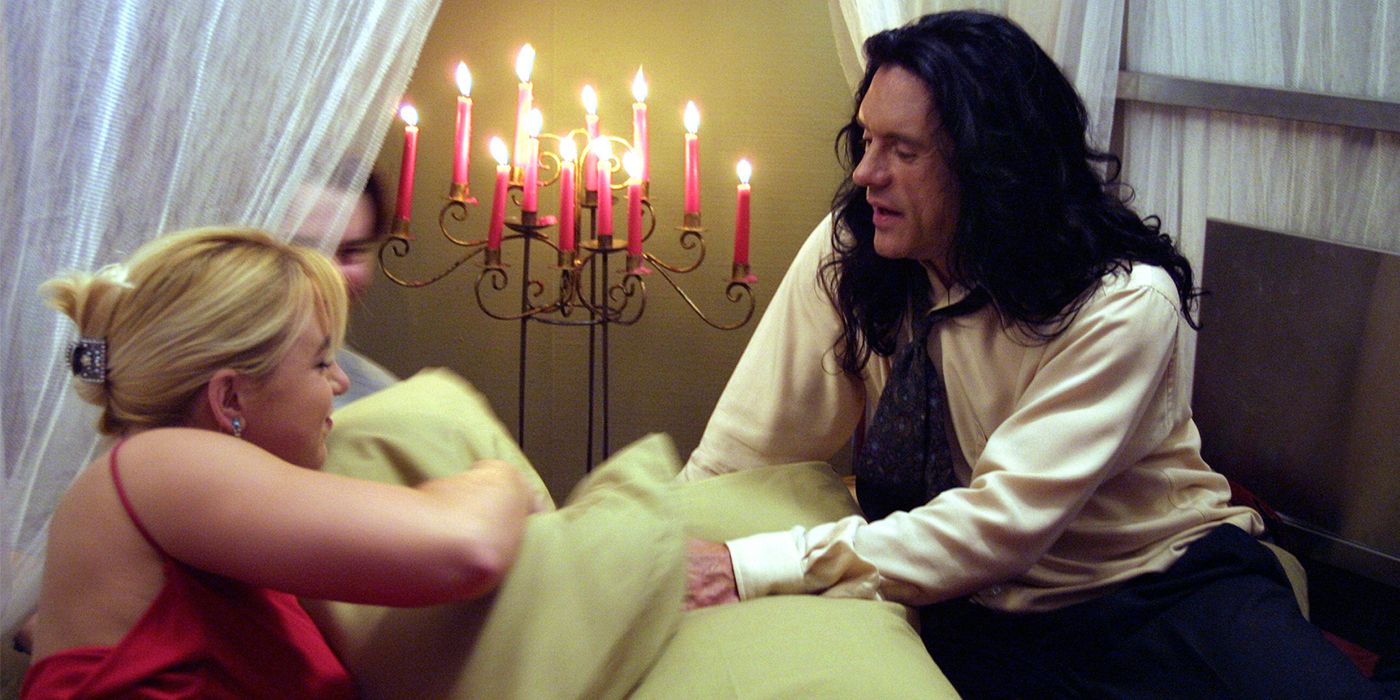 Juliette Danielle and Tommy Wiseau in The Room