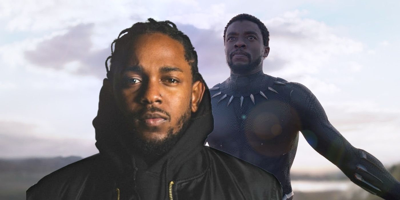 Kendrick Lamar and T'Challa stretching his arms out