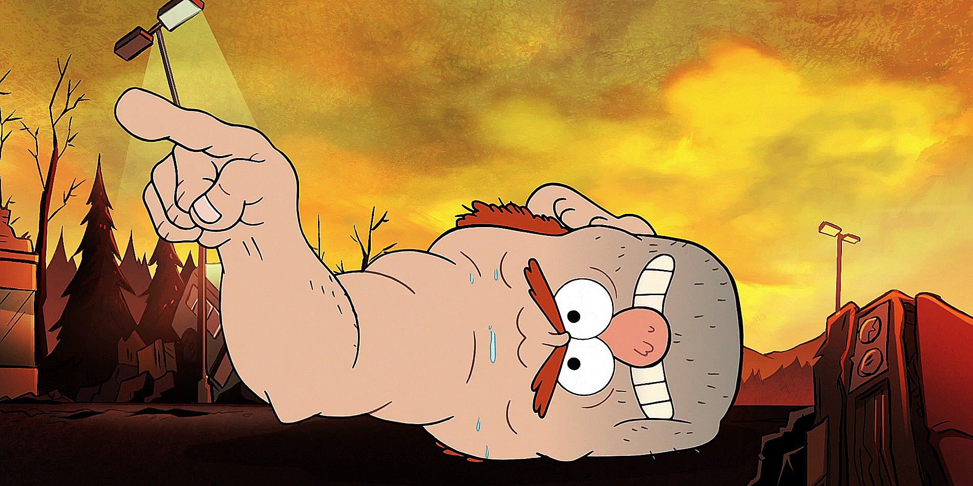 Louis C.K. as The Horrifying Sweaty One Armed Monster in Gravity Falls