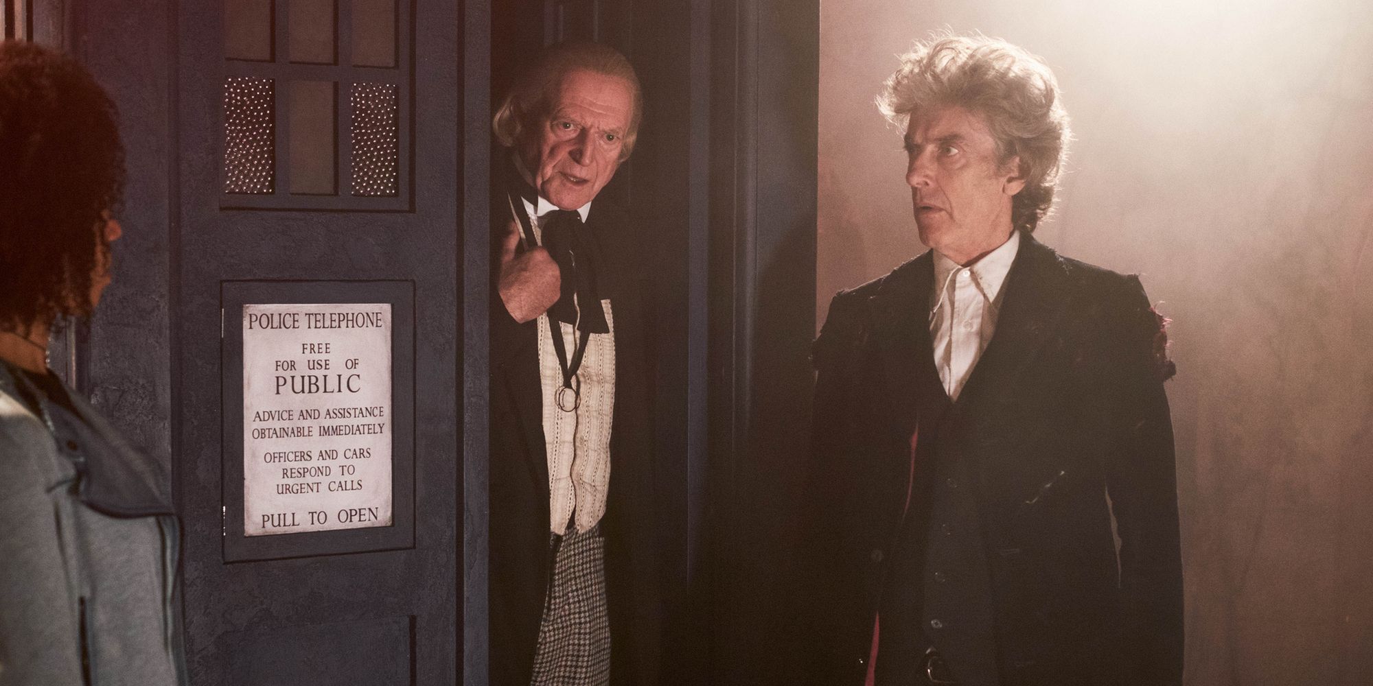Pearl Mackie David Bradley and Peter Capaldi in Doctor Who Christmas Special