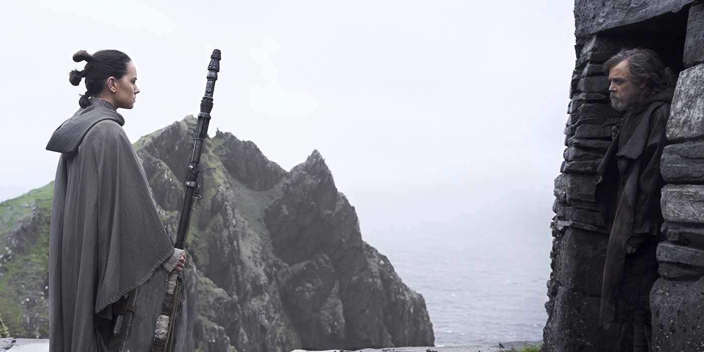 Rey and Luke Skywalker on Ahch-To