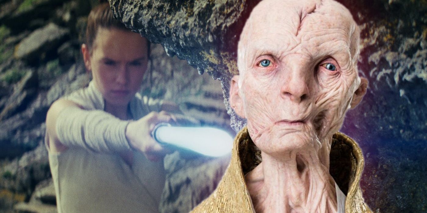 Rey and Snoke in Star Wars The Last Jedi