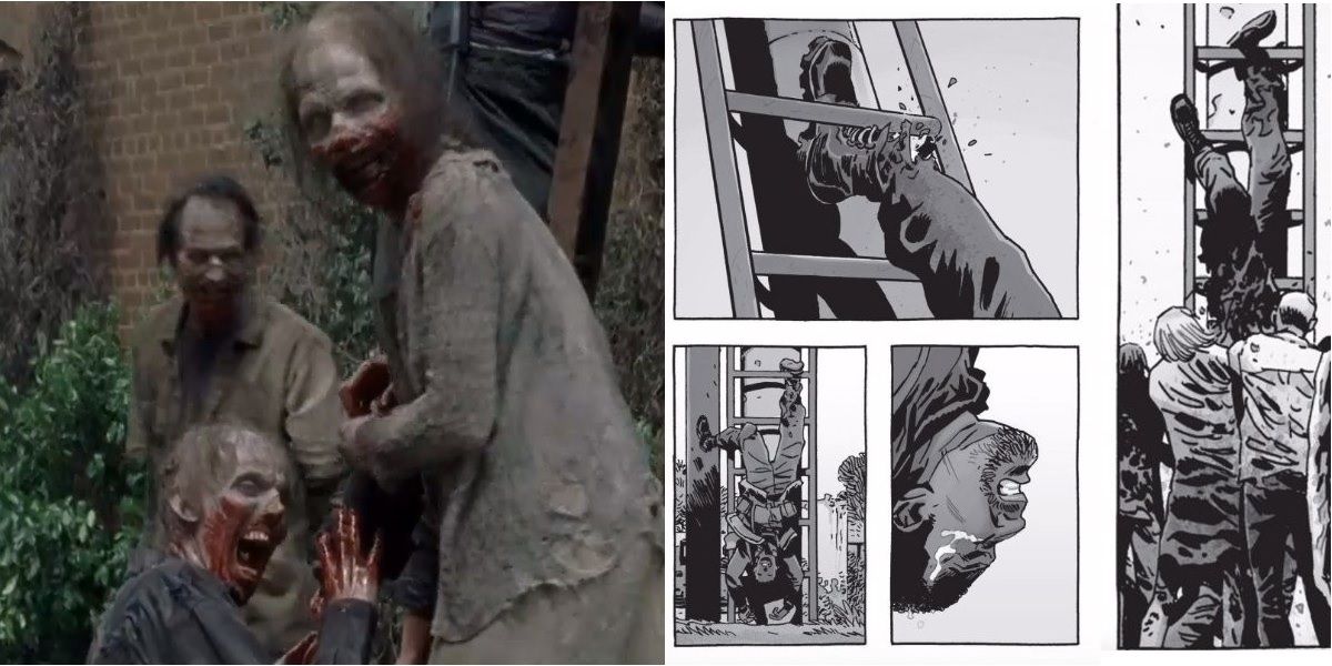 The Walking Dead Gabriel Sniper Death Comparison