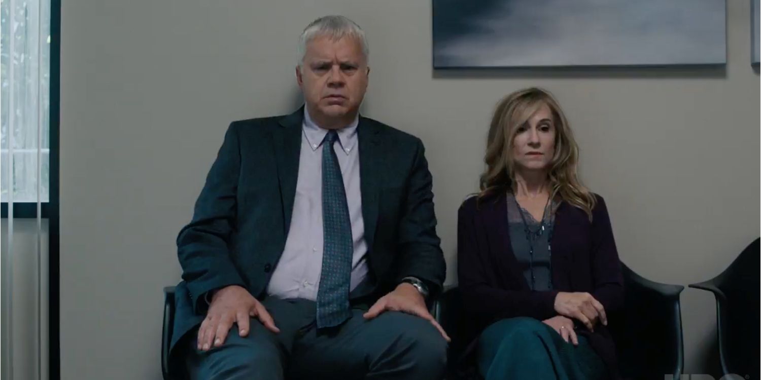 Tim Robbins and Holly Hunter in Here and Now