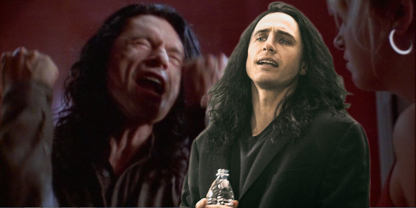 Tommy Wiseau in The Room and James Franco in The Disaster Artist