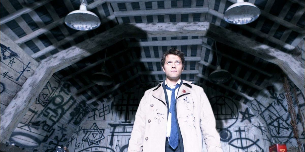 Castiel with his angel's wings.