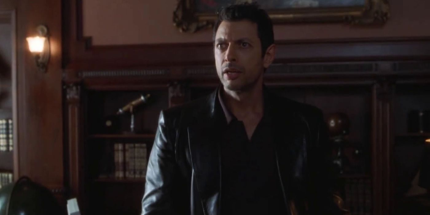 Dr. Ian Malcolm looking shocked in The Lost World.