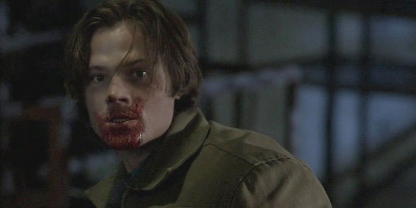 Dean catches Sam drink demon blood for the first time in Supernatural