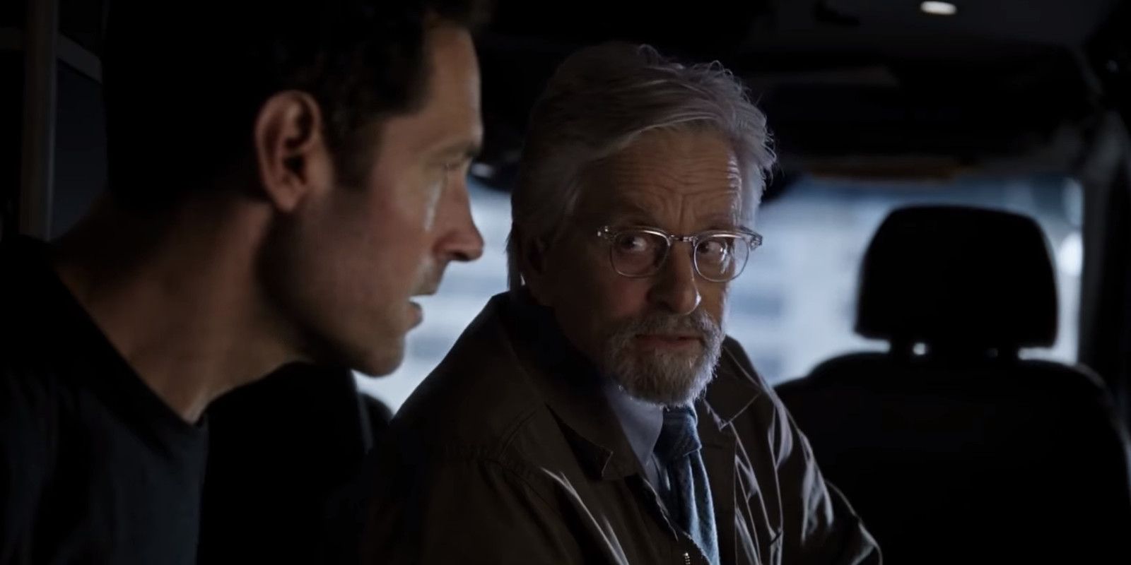 Scott Lang Looks at Hank in Ant-Man and the Wasp