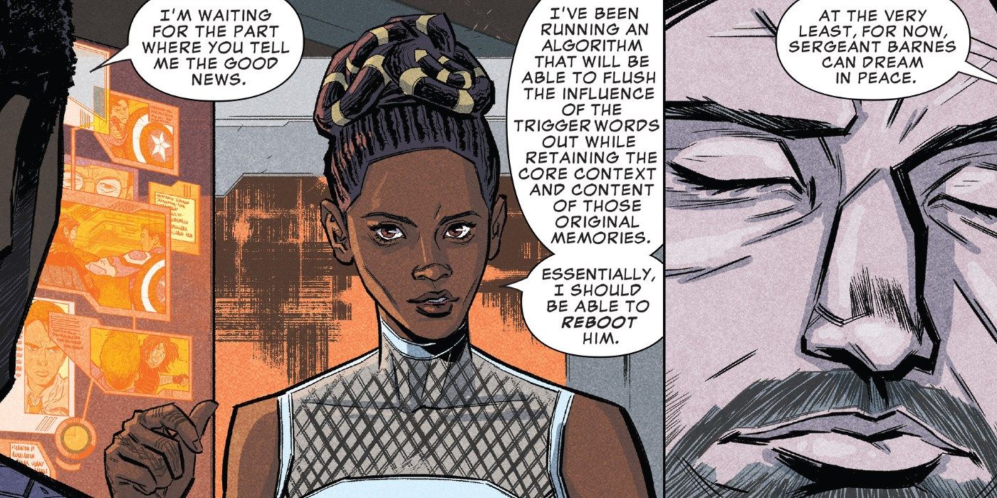 Shuri explica como reiniciar a mente de Bucky nos quadrinhos da Marvel