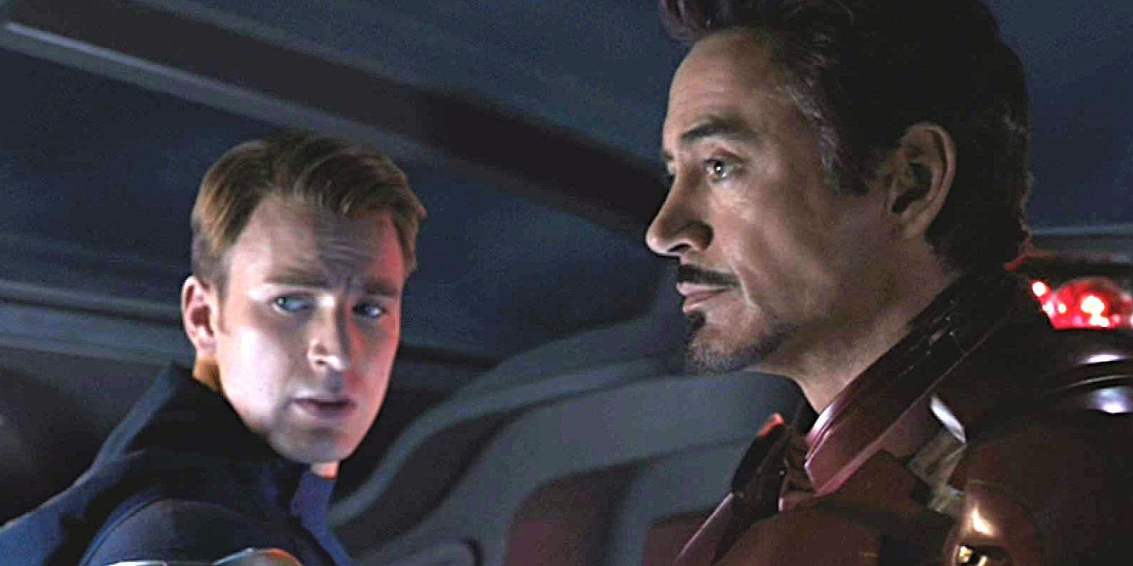 Steve Rogers and Tony Stark looking serious in the MCU