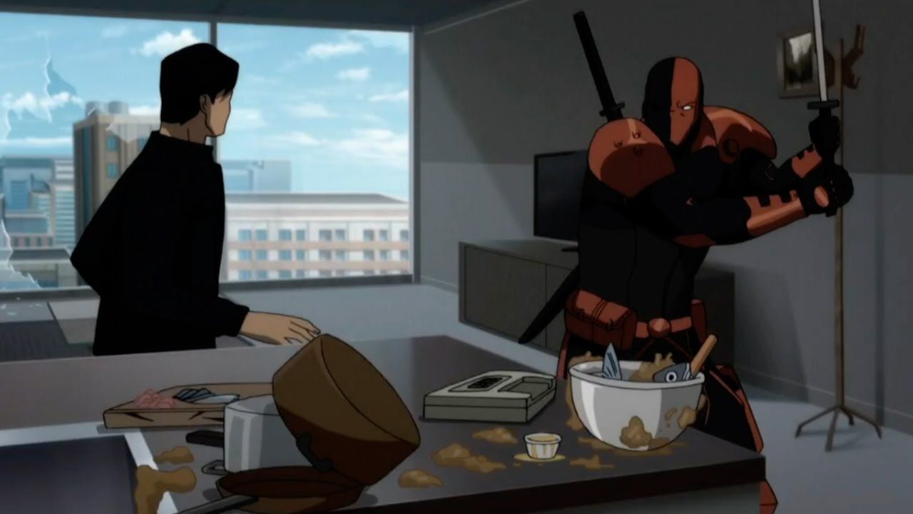 Dick Grayson and Deathstroke in Teen Titans The Judas Contract