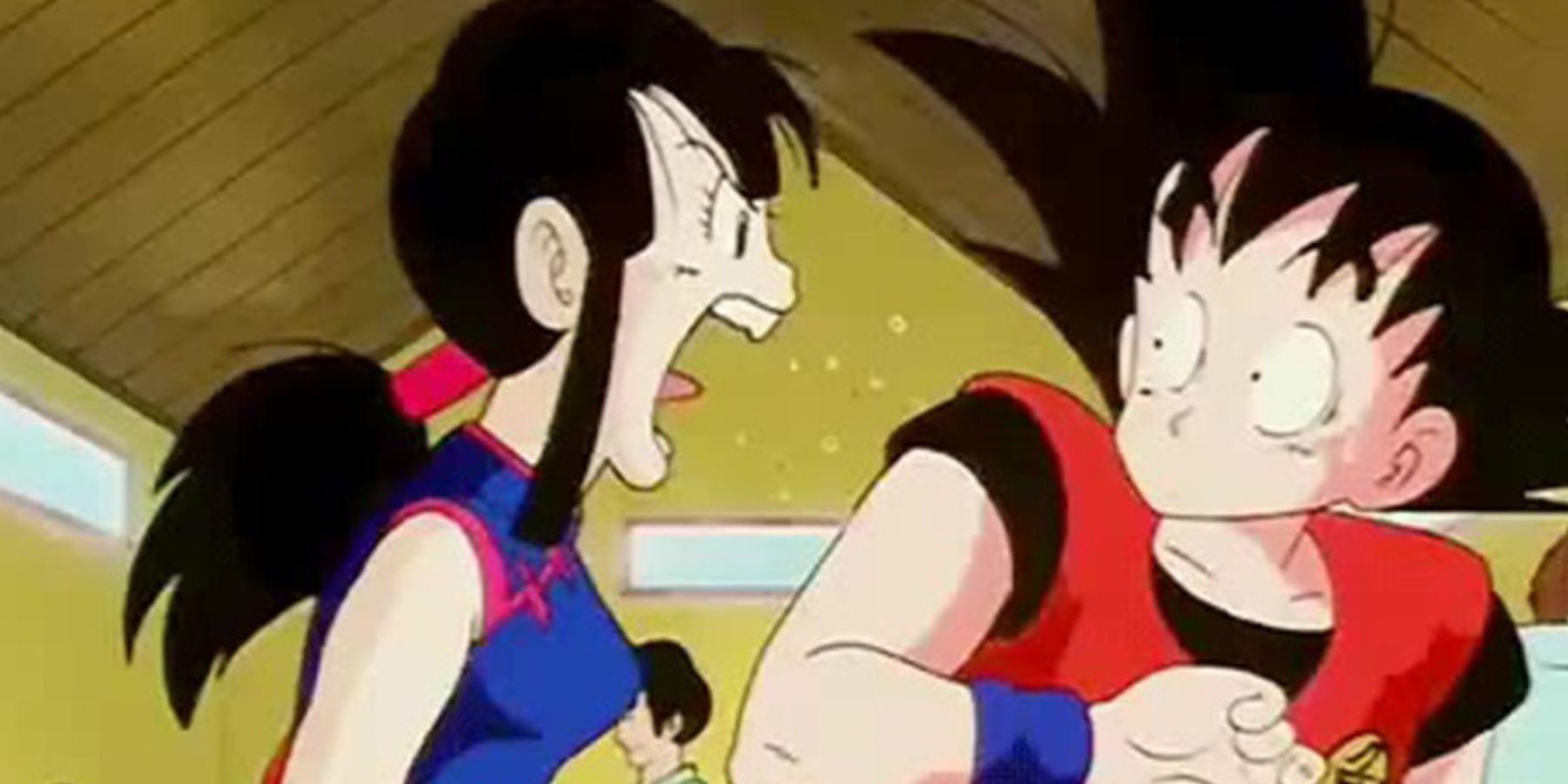 Chi-Chi yelling at Goku in Dragon Ball.