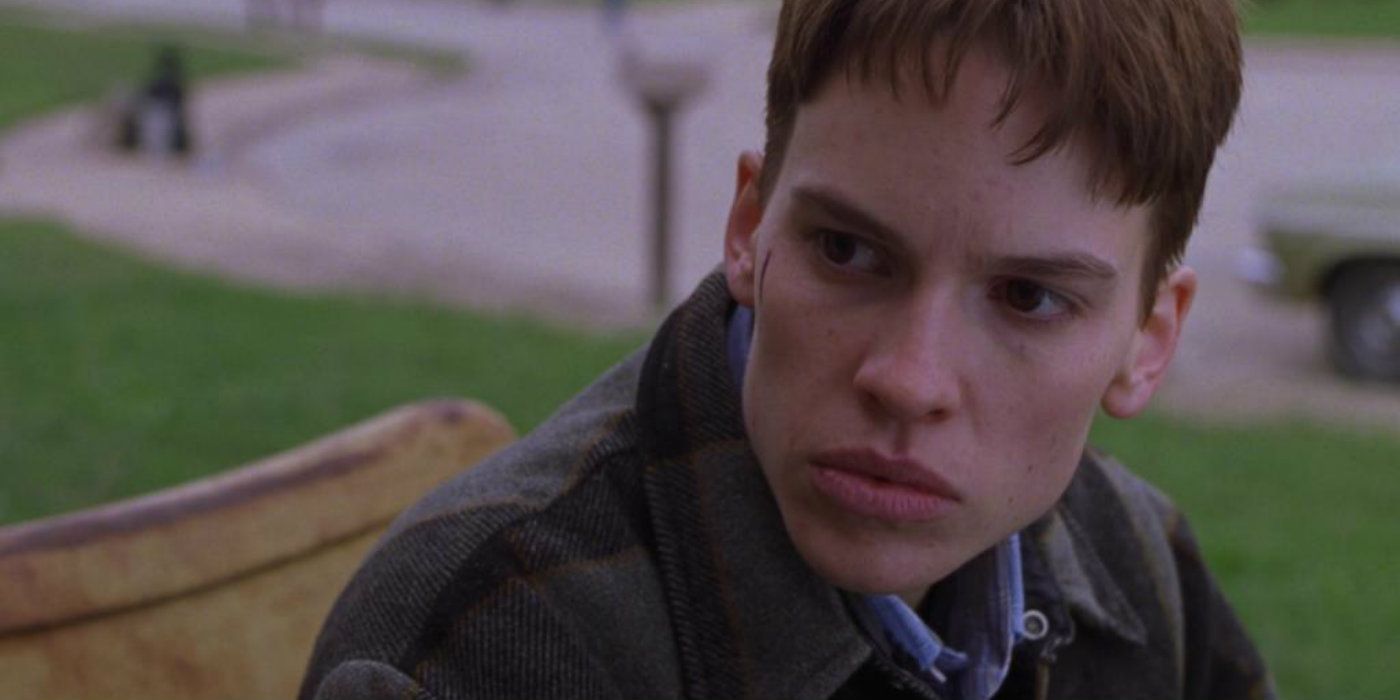 A closeup of Brandon Teena in Boys Don't Cry