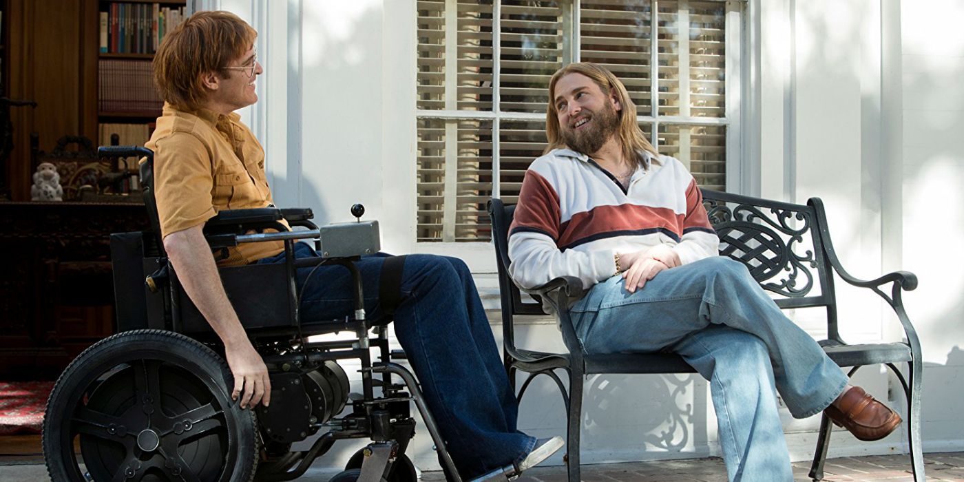 Joaquin Phoenix and Jonah Hill in Dont Worry He Wont Get Far On Foot