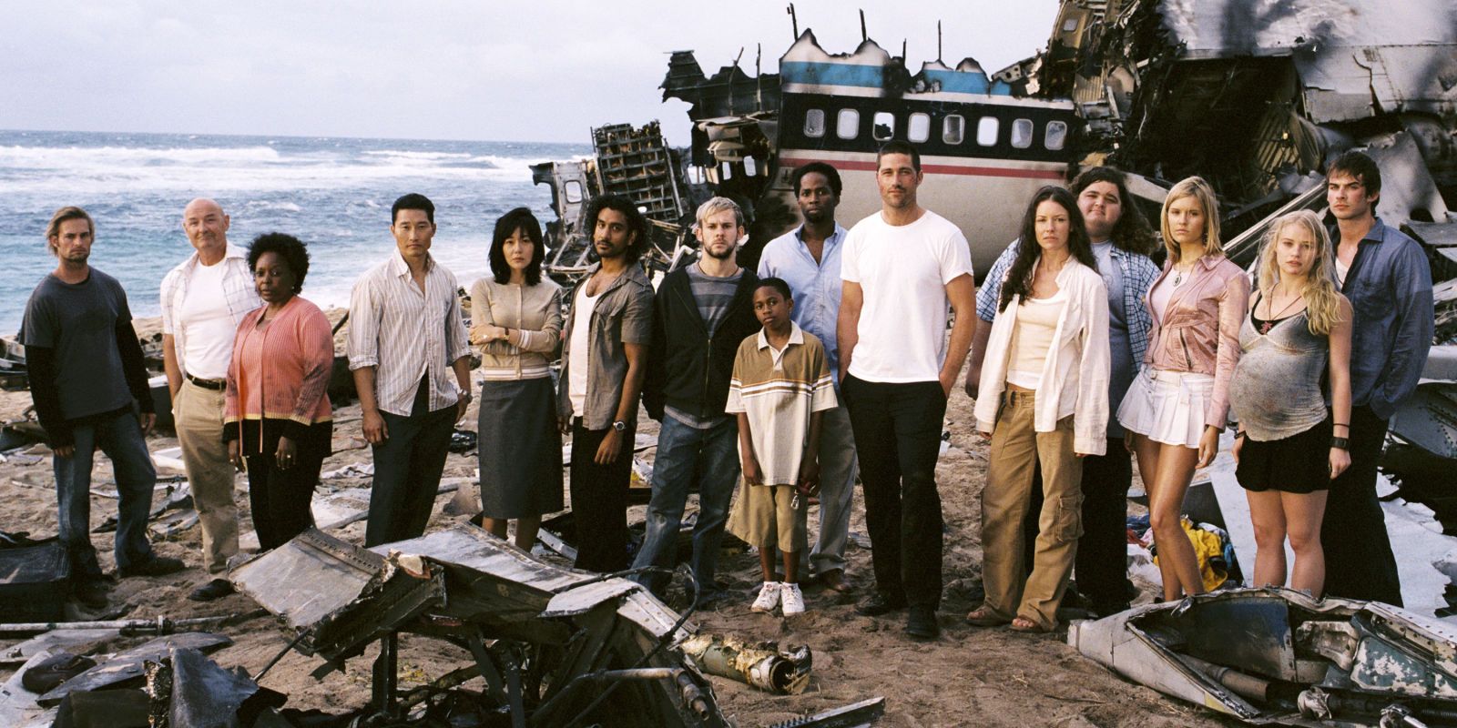 Lost Season 1 Cast standing on a beach