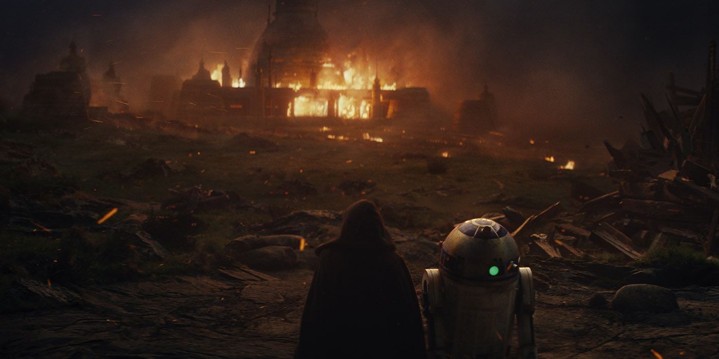 Luke's Jedi Academy is destroyed in Star Wars The Last Jedi