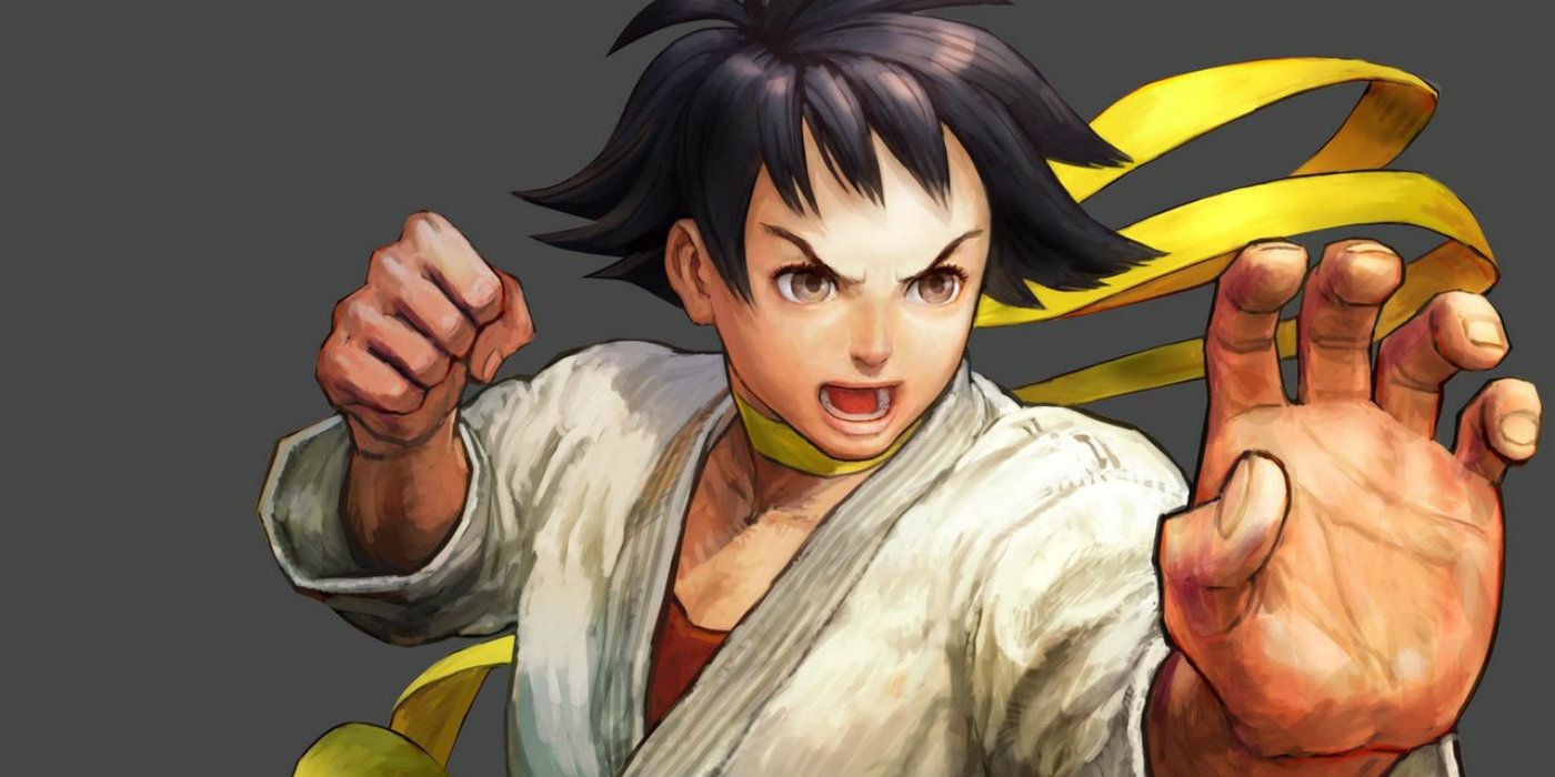 Makoto from Street Fighter in a martial arts pose.
