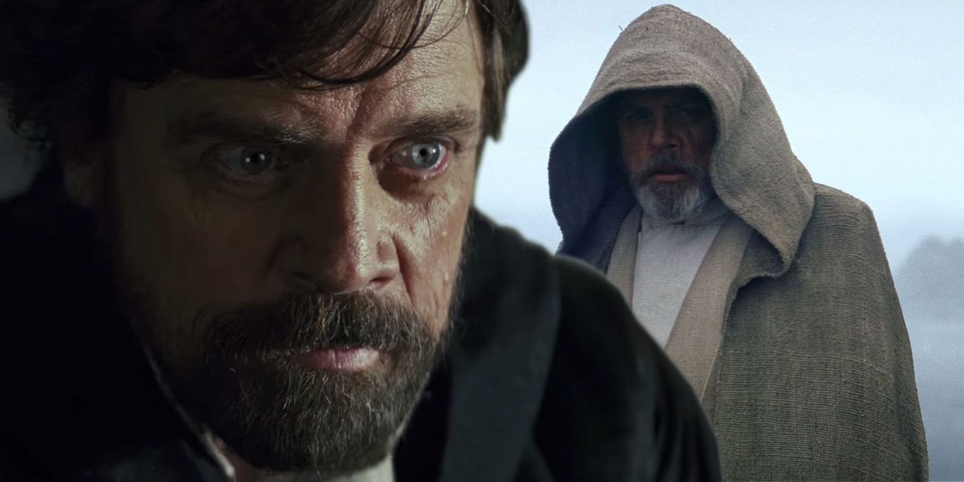 Mark Hamill as Luke Skywalker in Star Wars The Last Jedi and The Force Awakens