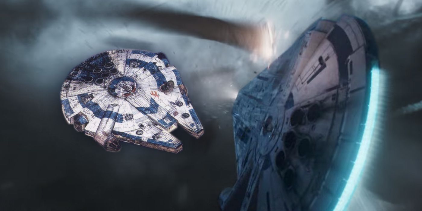Millennium Falcon in Revenge of the Sith and Solo A Star Wars Story