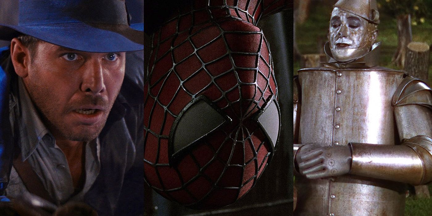 Split image of Indiana Jones, Spider-Man and the Tin Man