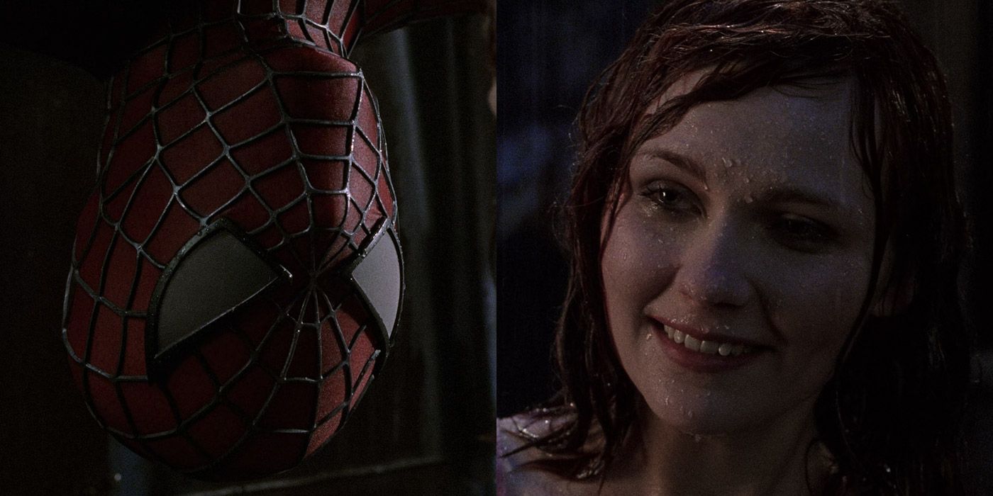 Split image of Spider-Man and Mary Jane