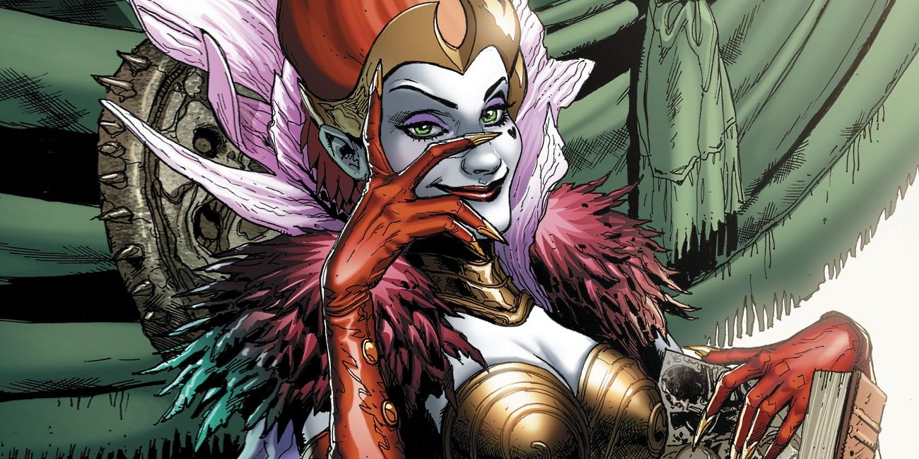 Queen Of Fables sits on her throne in DC Comics.
