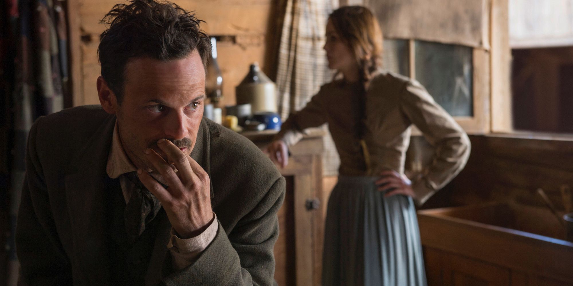 Scoot McNairy in deep thought in Godless