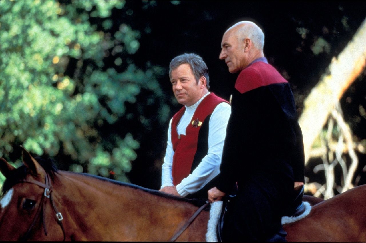 Shatner and Stewart in Generations