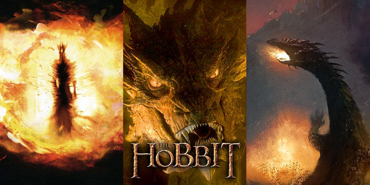 Split image of the Necromancer, Smaug and