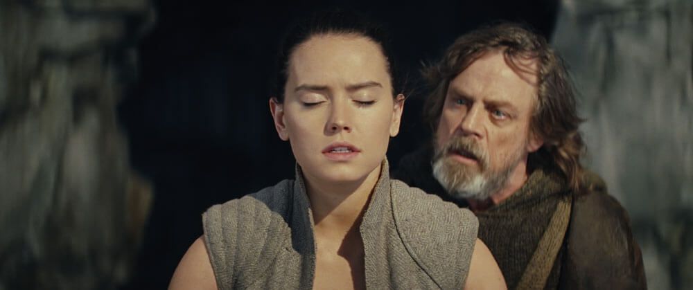Star Wars The Last Jedi Luke helps Rey Learn the Force Meditate