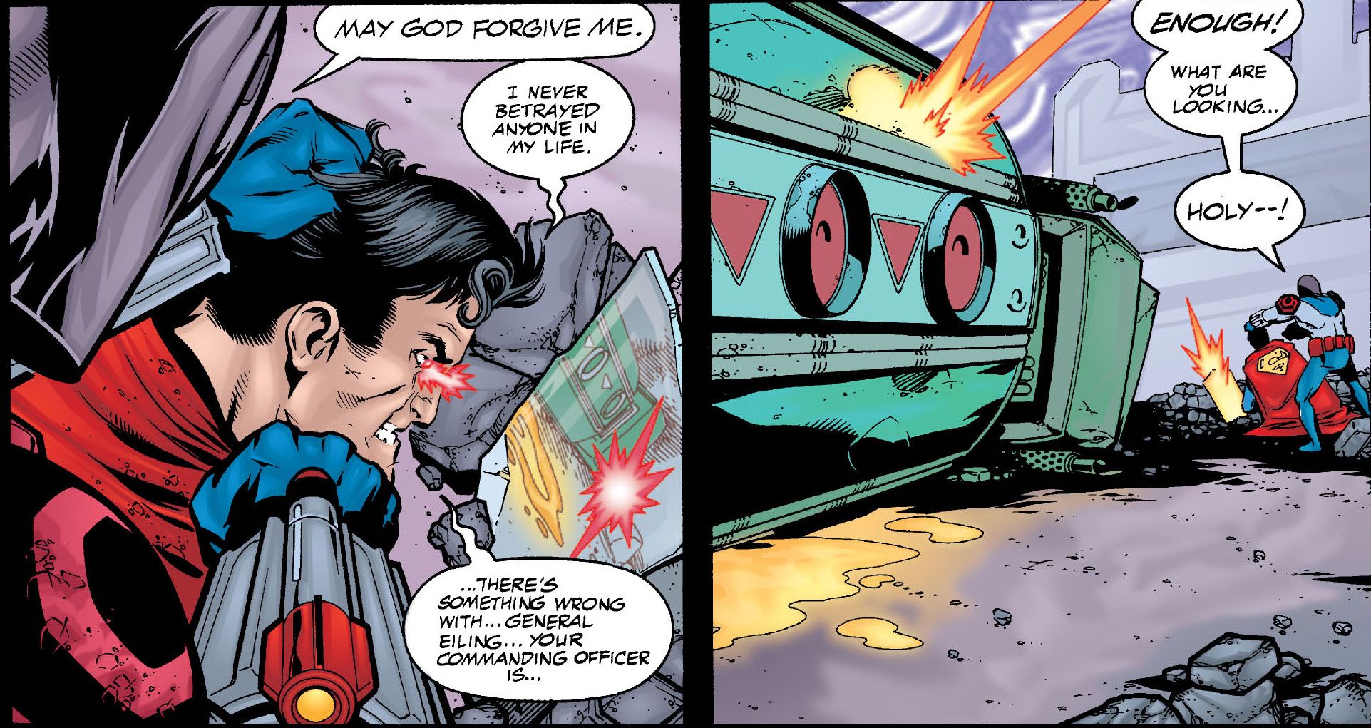 Superman uses invisible heat vision in JLA v1-25