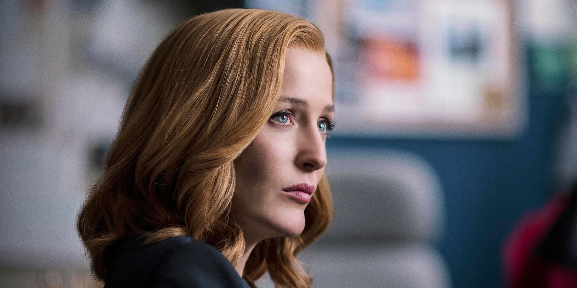 Scully looks concerned in the X-Files 