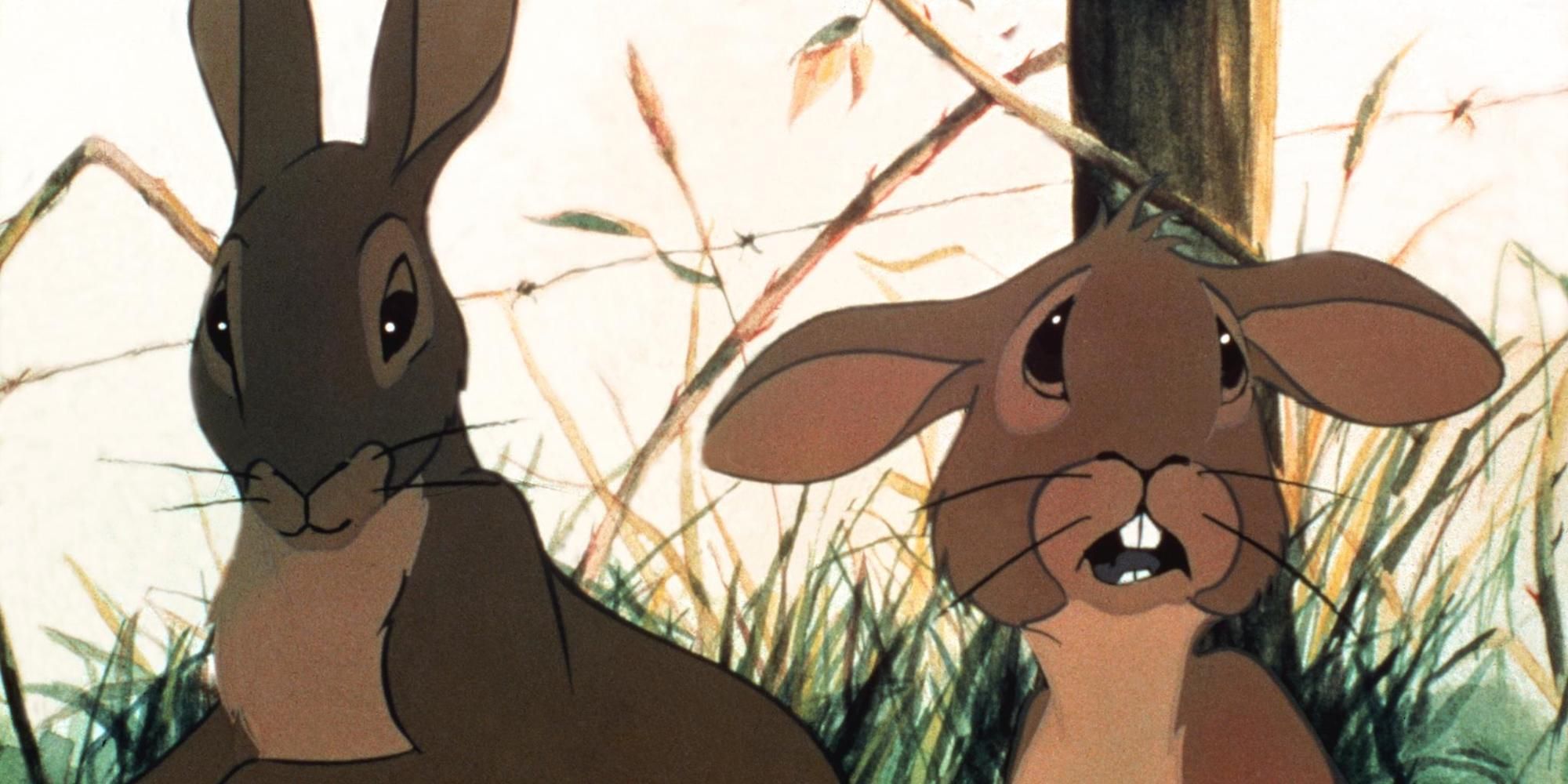 An image of the bunnies looking scared in Watership Down