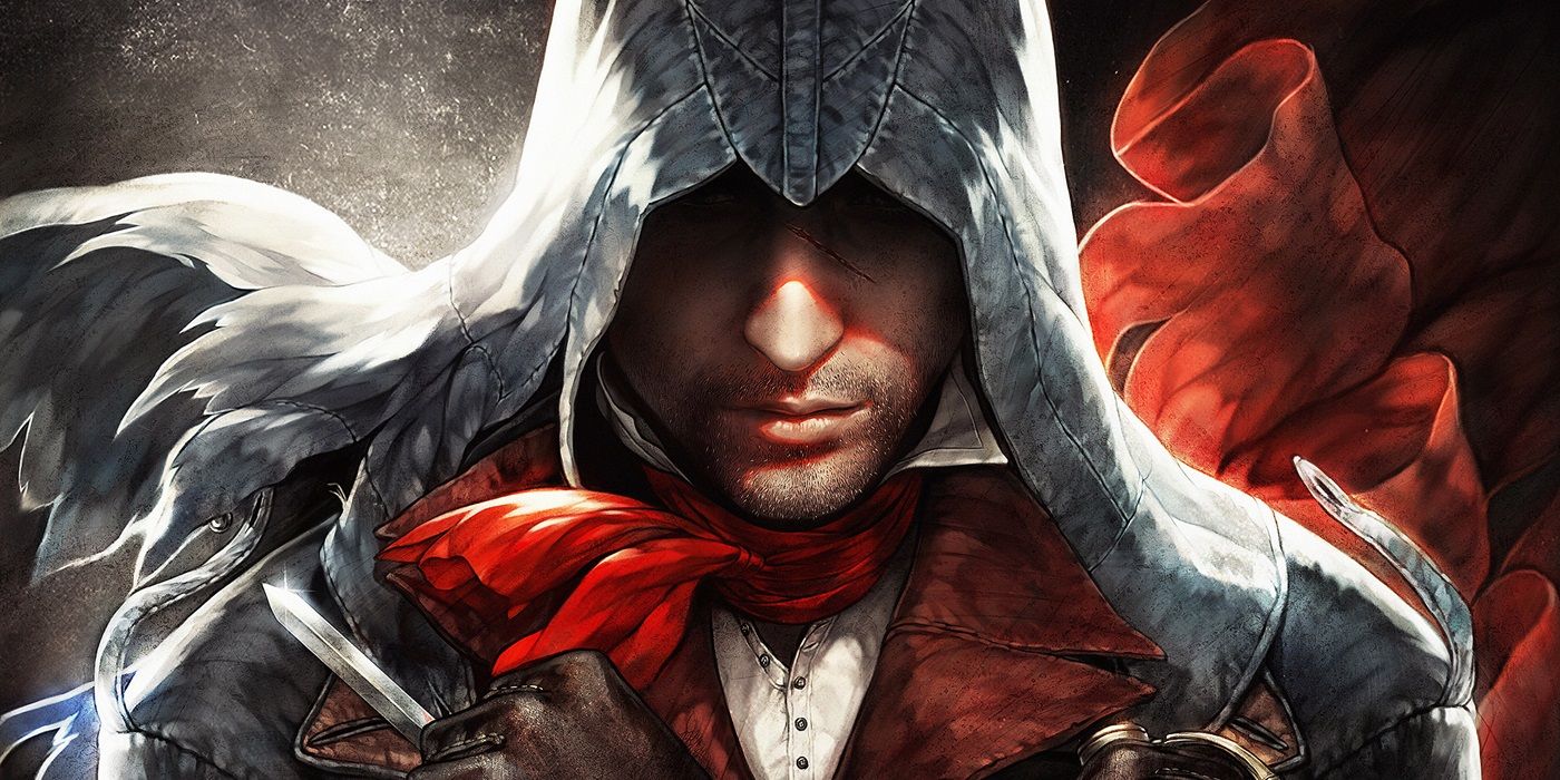 A close-up of Arno Dorian in Assassin's Creed Unity