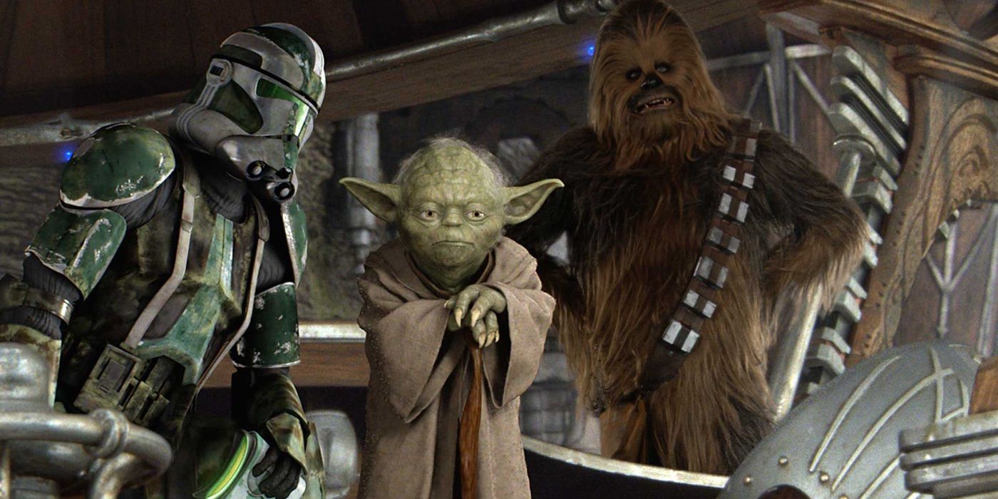 commander gree chewbacca and yoda in revenge of the sith