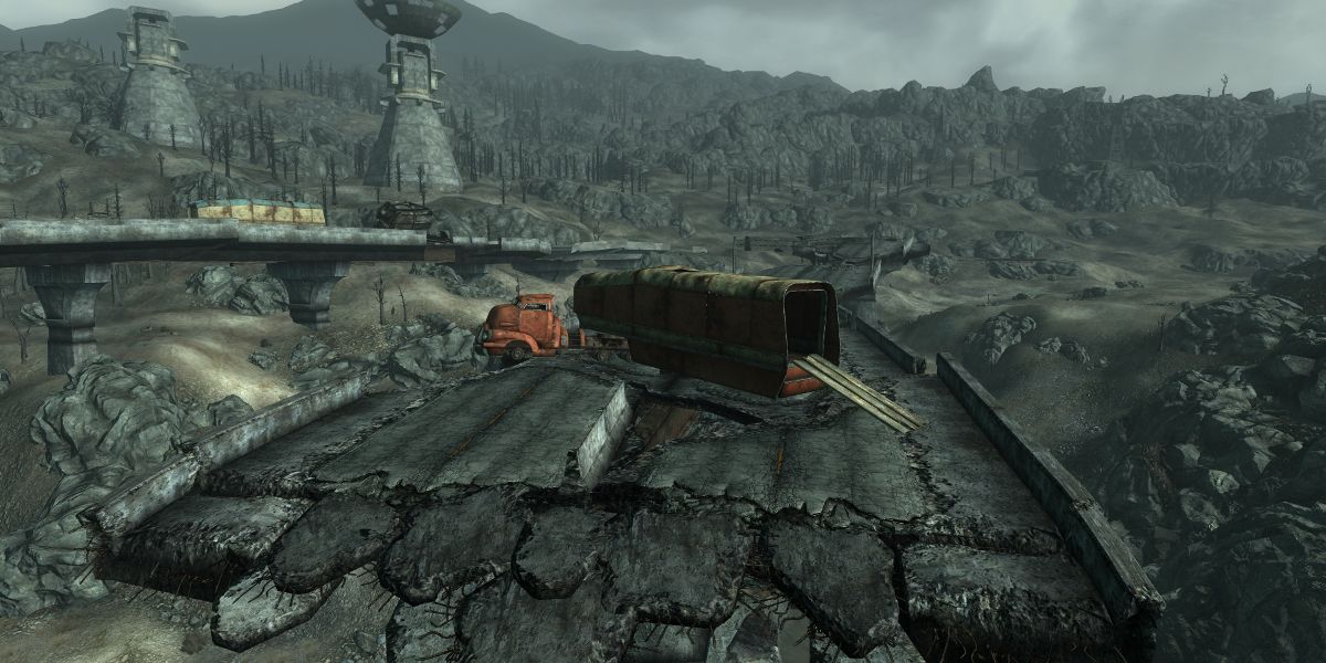 The exploding scientist truck in Fallout 3