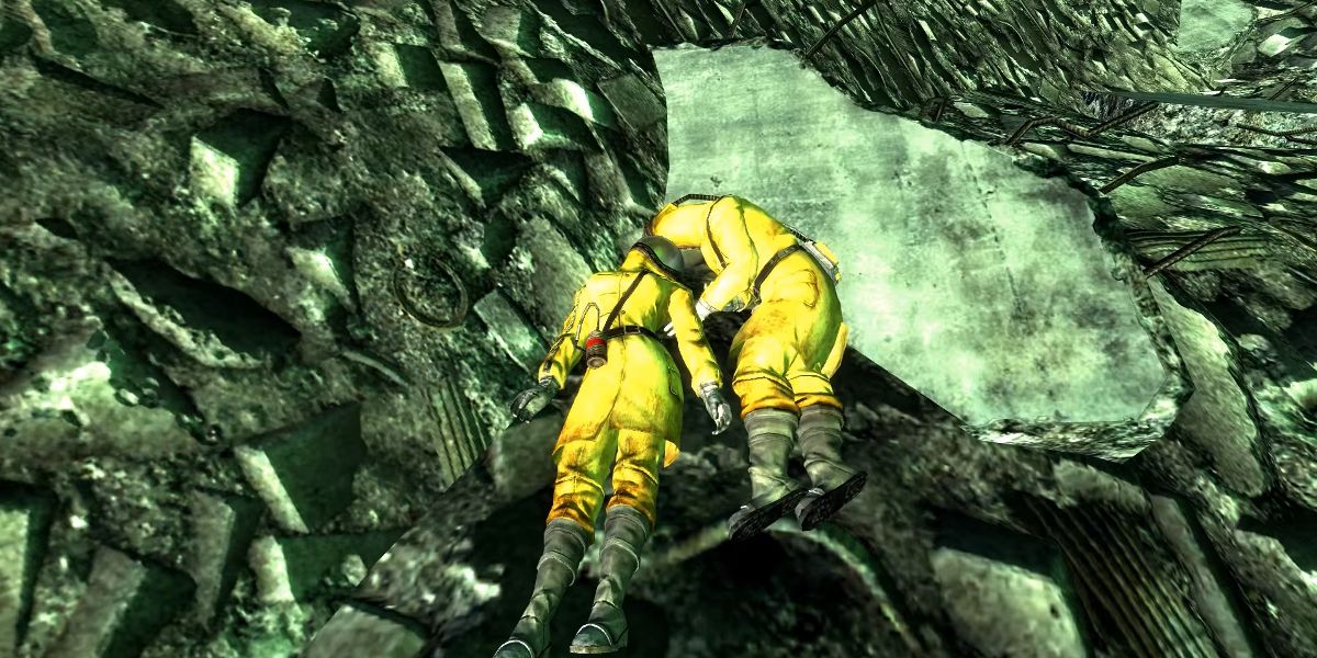 The bodies of Isabella Proud and her husband Jason in a hidden area in Fallout 3